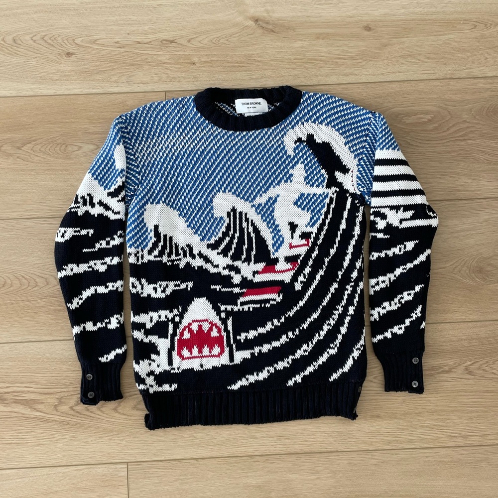 Thom Browne Graphic Shark Sweater